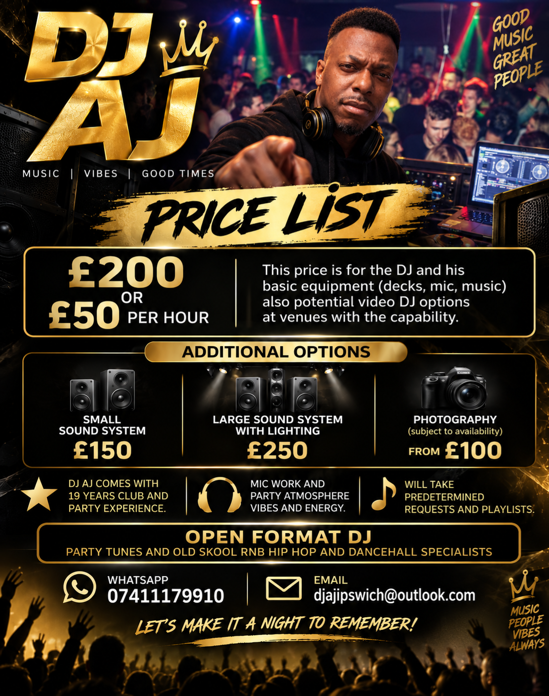 DJAJ price list and booking information